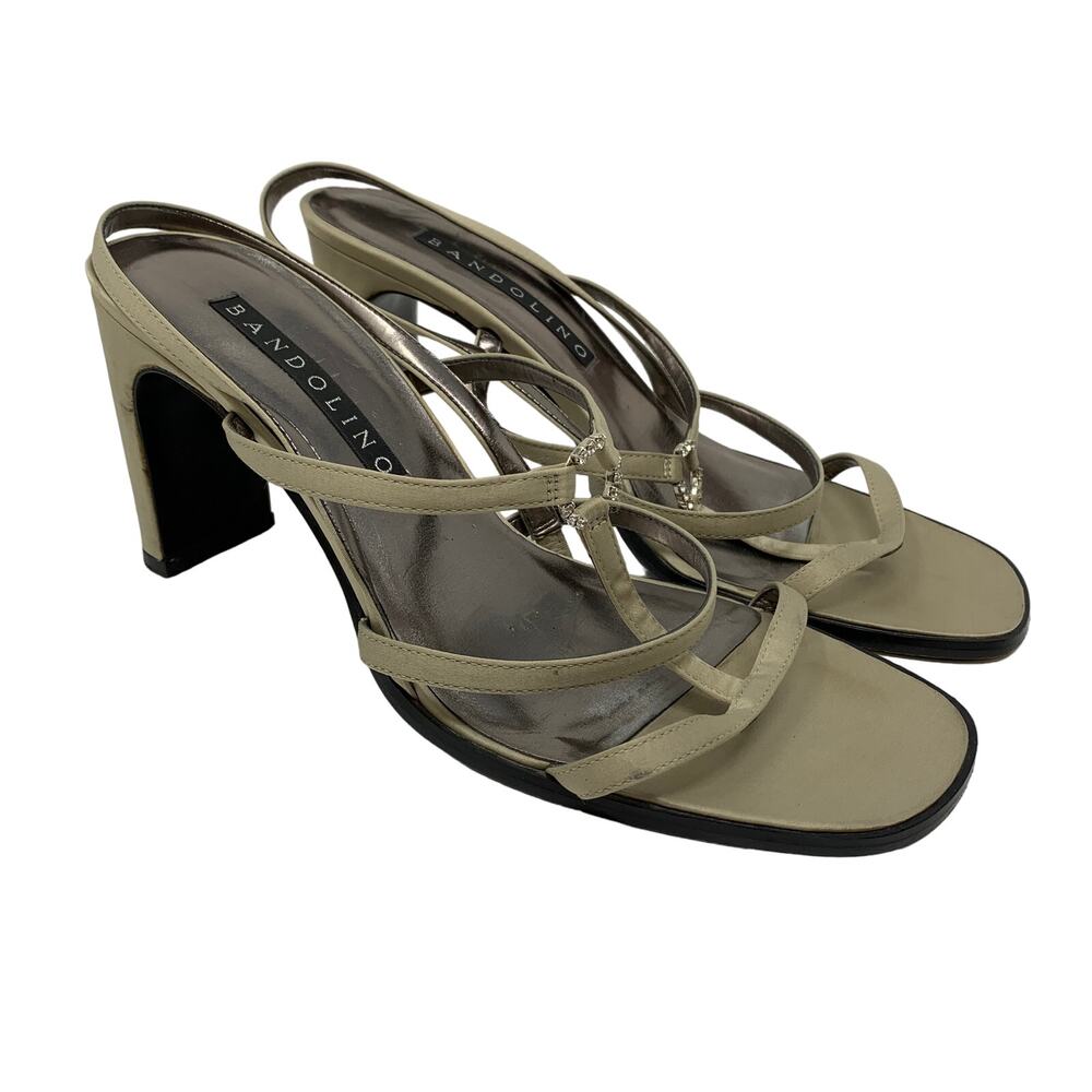 Vintage Y2K Bandolino Strappy Heels Womens 9 Slingback Style Cream